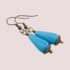 Elegant Blue Teardrop Earrings